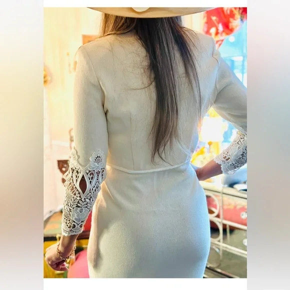 ElAna USA Luxury Brand Figure Hugging Dress & Bolero Jacket, Lace & Crystal - Picture 6 of 14